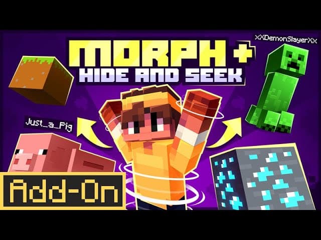 Addon MORPH + Hide and Seek Dành Cho MCPE.mcaddon