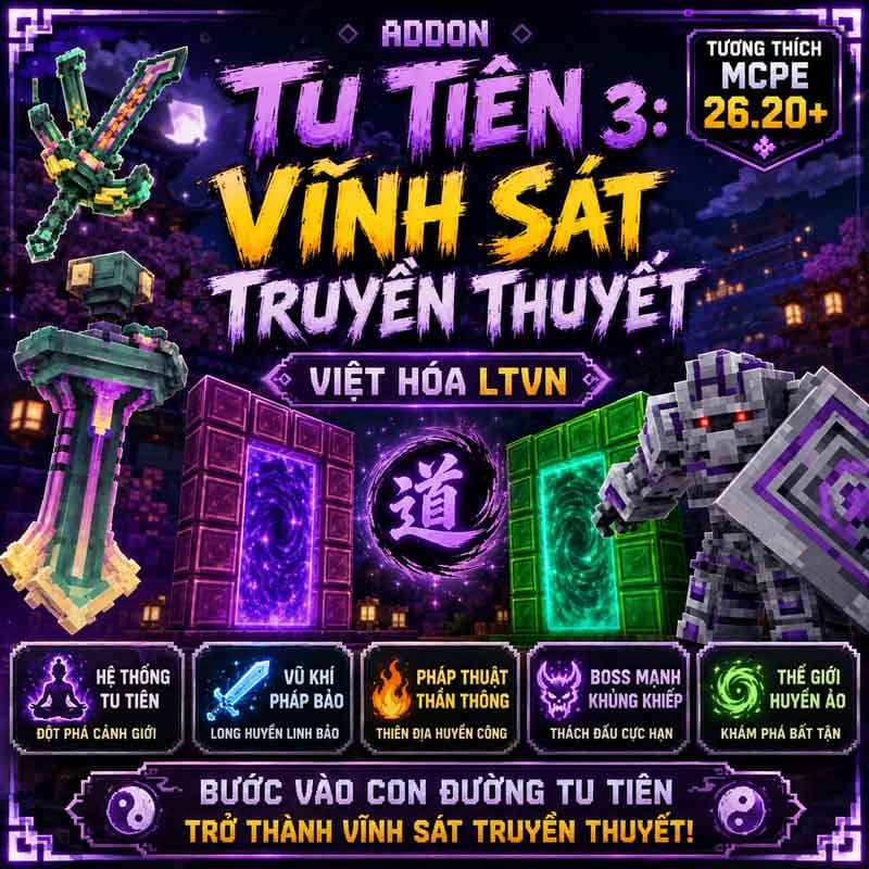 Addon Tu Tiên 3 - Vĩnh Sát Truyền Thuyết bản Việt Hóa.mcaddon